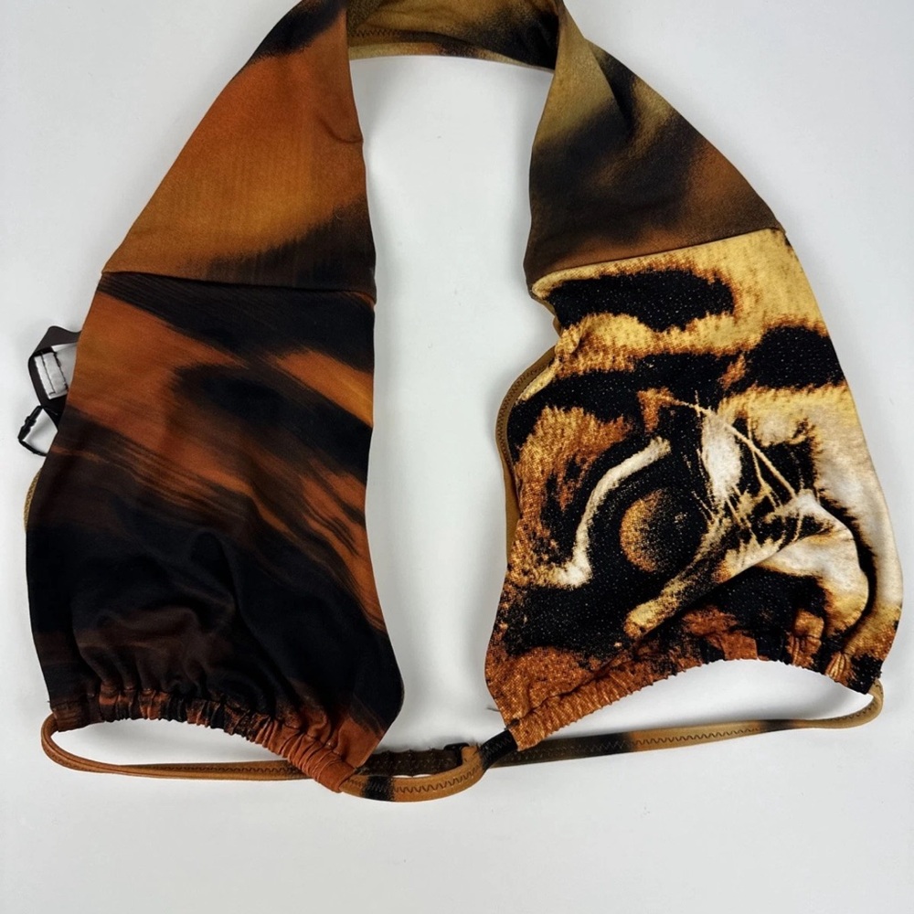 Skims X Roberto Cavalli Halter Bikini Top - Tiger Face Print Size Large